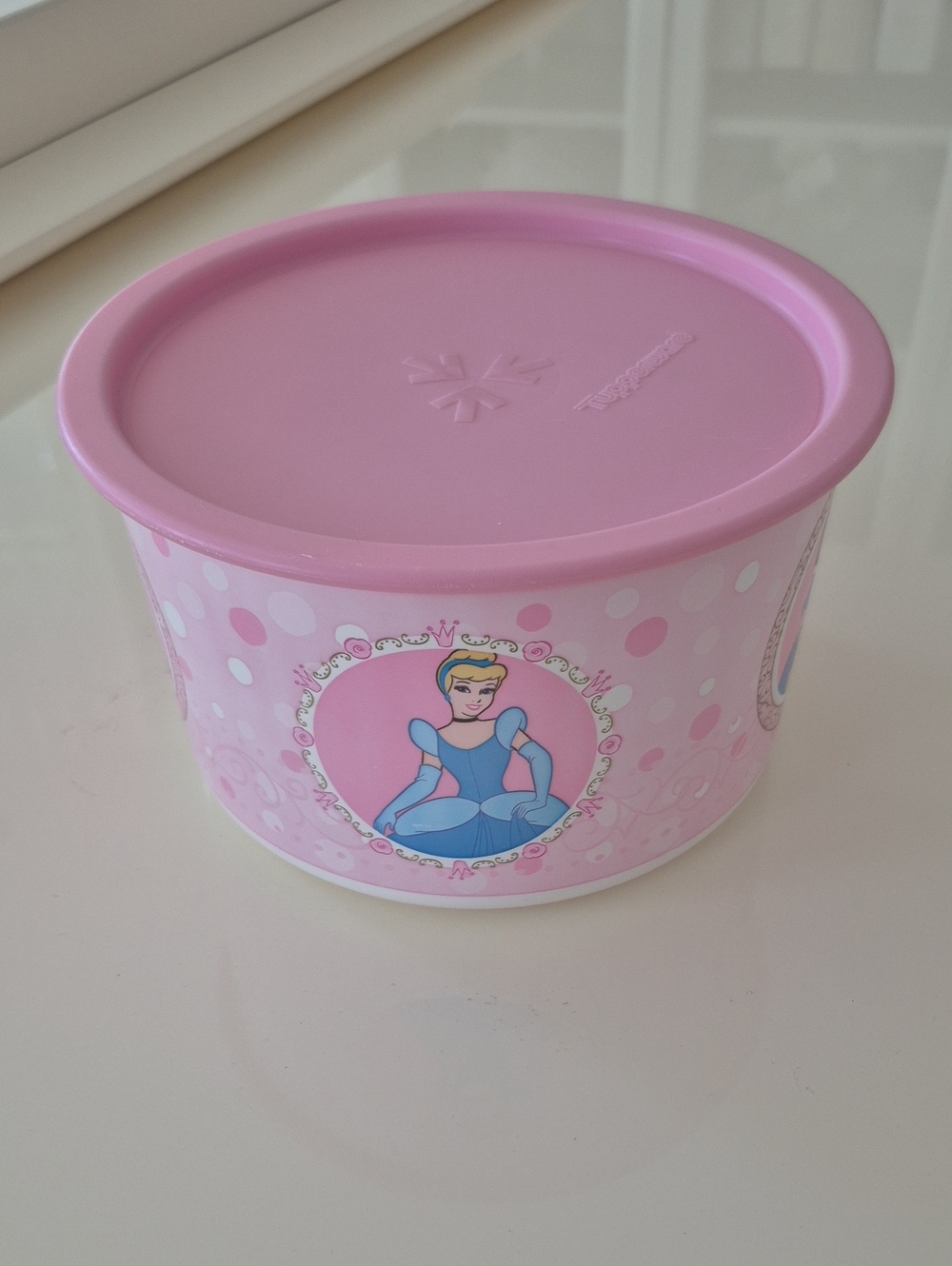 Vintage Tupperware Pink Disney Princess Themed Storage Container